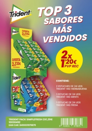EXPO.TRIDENT SIMPLEFRESH 2X1,20€ 96U