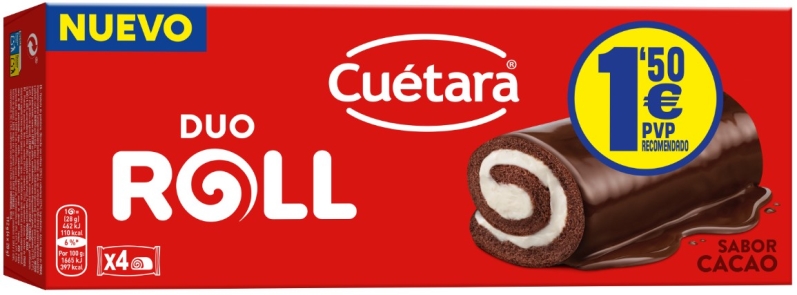 CUETARA ROLL DUO CHOC 4U 1,50€